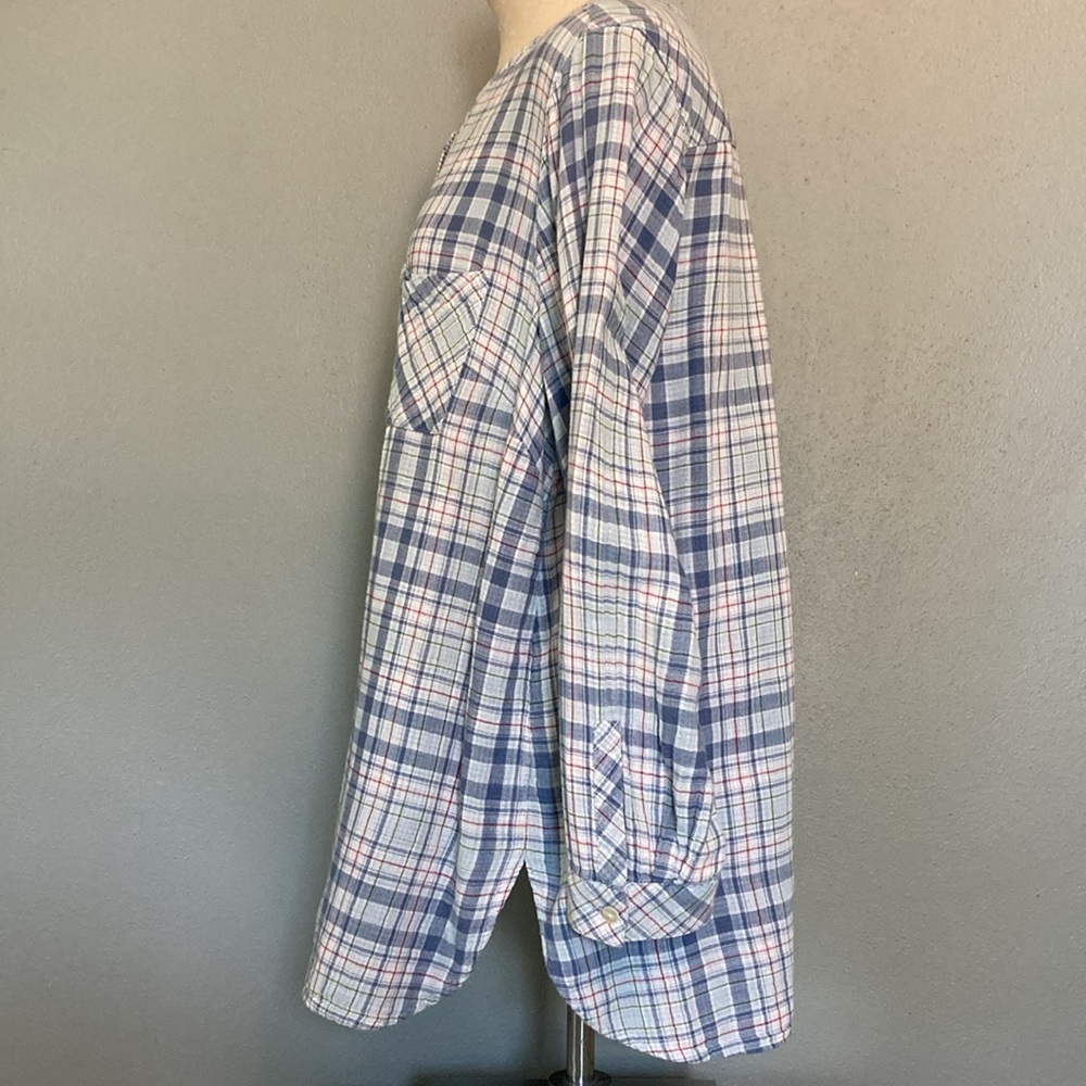 J Jill, 1X, button down, plaid, mandarin collar - Picture 3 of 10